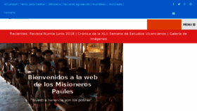 What Misionerospaules.org website looked like in 2018 (5 years ago)