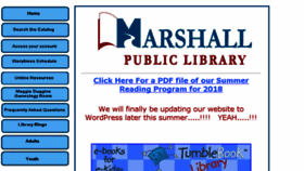What Marshallpublib.org website looked like in 2018 (5 years ago)