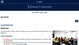 What My.johnsonu.edu website looked like in 2018 (5 years ago)