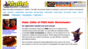 What Mathworksheetwizard.com website looked like in 2018 (5 years ago)