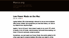 What Marco.org website looked like in 2018 (5 years ago)