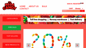 What Megacandy.no website looked like in 2018 (5 years ago)
