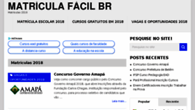 What Matriculafacilbr.com.br website looked like in 2018 (7 years ago)