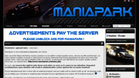 What Maniapark.com website looked like in 2018 (5 years ago)