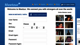 What Meetzur.com website looked like in 2018 (5 years ago)