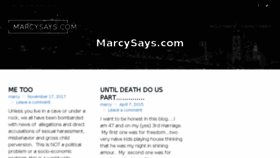 What Marcysays.com website looked like in 2018 (5 years ago)