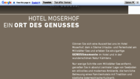 What Moserhof.com website looked like in 2018 (5 years ago)