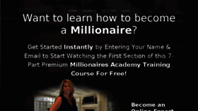 What Millionairesacademy.com website looked like in 2018 (5 years ago)