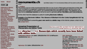 What Monumenta.ch website looked like in 2018 (5 years ago)