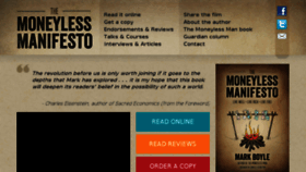 What Moneylessmanifesto.org website looked like in 2018 (5 years ago)