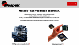 What Mespek.fi website looked like in 2018 (5 years ago)