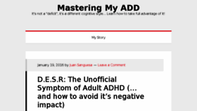 What Masteringmyadd.com website looked like in 2018 (5 years ago)
