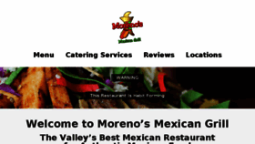 What Morenosmexicangrillaz.com website looked like in 2018 (5 years ago)