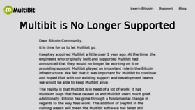 What Multibit.org website looked like in 2018 (5 years ago)