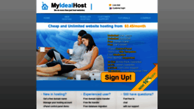 What Myidealhost.com website looked like in 2018 (5 years ago)