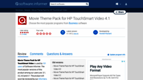 What Movie-theme-pack-for-hp-touchsmart-video.software.informer.com website looked like in 2018 (5 years ago)