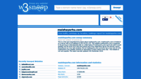 What Maishayarhu.com.w3snoop.com website looked like in 2018 (5 years ago)
