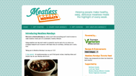 What Meatlessmondays.ca website looked like in 2018 (5 years ago)