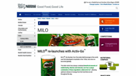 What Milo.co.za website looked like in 2018 (5 years ago)