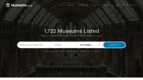 What Museums.co.uk website looked like in 2018 (5 years ago)