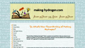 What Making-hydrogen.com website looked like in 2018 (5 years ago)