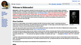 What Malacandra.org website looked like in 2018 (5 years ago)