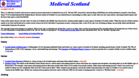 What Medievalscotland.org website looked like in 2019 (5 years ago)