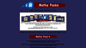 What Maths-packs.co.uk website looked like in 2019 (5 years ago)