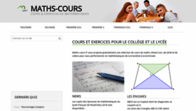 What Maths-cours.fr website looked like in 2019 (5 years ago)