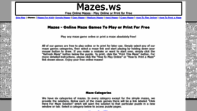 What Mazes.ws website looked like in 2019 (5 years ago)