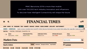 What Markets.ft.com website looked like in 2019 (5 years ago)