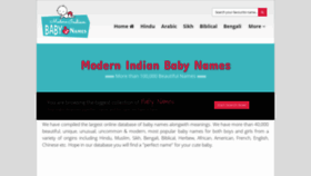 What Modernindianbabynames.com website looked like in 2019 (5 years ago)