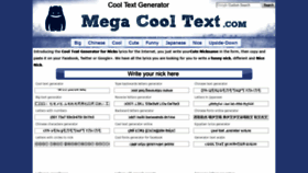 What Megacooltext.com website looked like in 2019 (5 years ago)