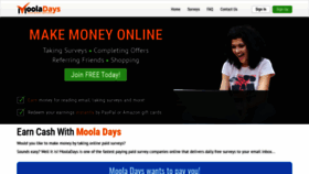 What Mooladays.com website looked like in 2019 (4 years ago)