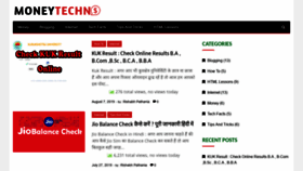 What Moneytechno.com website looked like in 2019 (4 years ago)