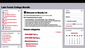 What Moodle.lakeforest.edu website looked like in 2019 (4 years ago)