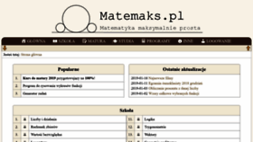 What Matemaks.pl website looked like in 2019 (4 years ago)