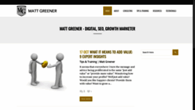 What Mattgreener.com website looked like in 2019 (4 years ago)
