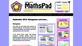 What Mathspad.co.uk website looked like in 2019 (4 years ago)