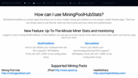 What Miningpoolhubstats.com website looked like in 2019 (4 years ago)
