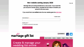 What Marriagegiftlist.com website looked like in 2019 (4 years ago)