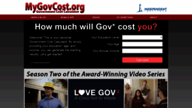What Mygovcost.org website looked like in 2019 (4 years ago)
