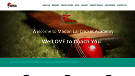 What Madanlalcricketacademy.com website looked like in 2019 (4 years ago)
