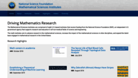 What Mathinstitutes.org website looked like in 2019 (4 years ago)