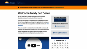 What Myselfserve.gov.bc.ca website looked like in 2019 (4 years ago)