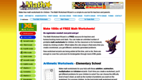 What Mathworksheetwizard.com website looked like in 2019 (4 years ago)