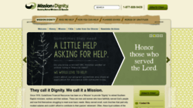 What Missiondignity.org website looked like in 2019 (4 years ago)