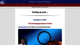 What Midwestcreationfellowship.org website looked like in 2019 (4 years ago)