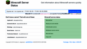 What Mcsrvstat.us website looked like in 2019 (5 years ago)