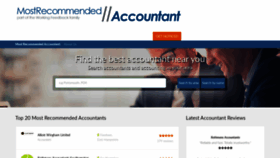 What Mostrecommendedaccountant.co.uk website looked like in 2019 (4 years ago)